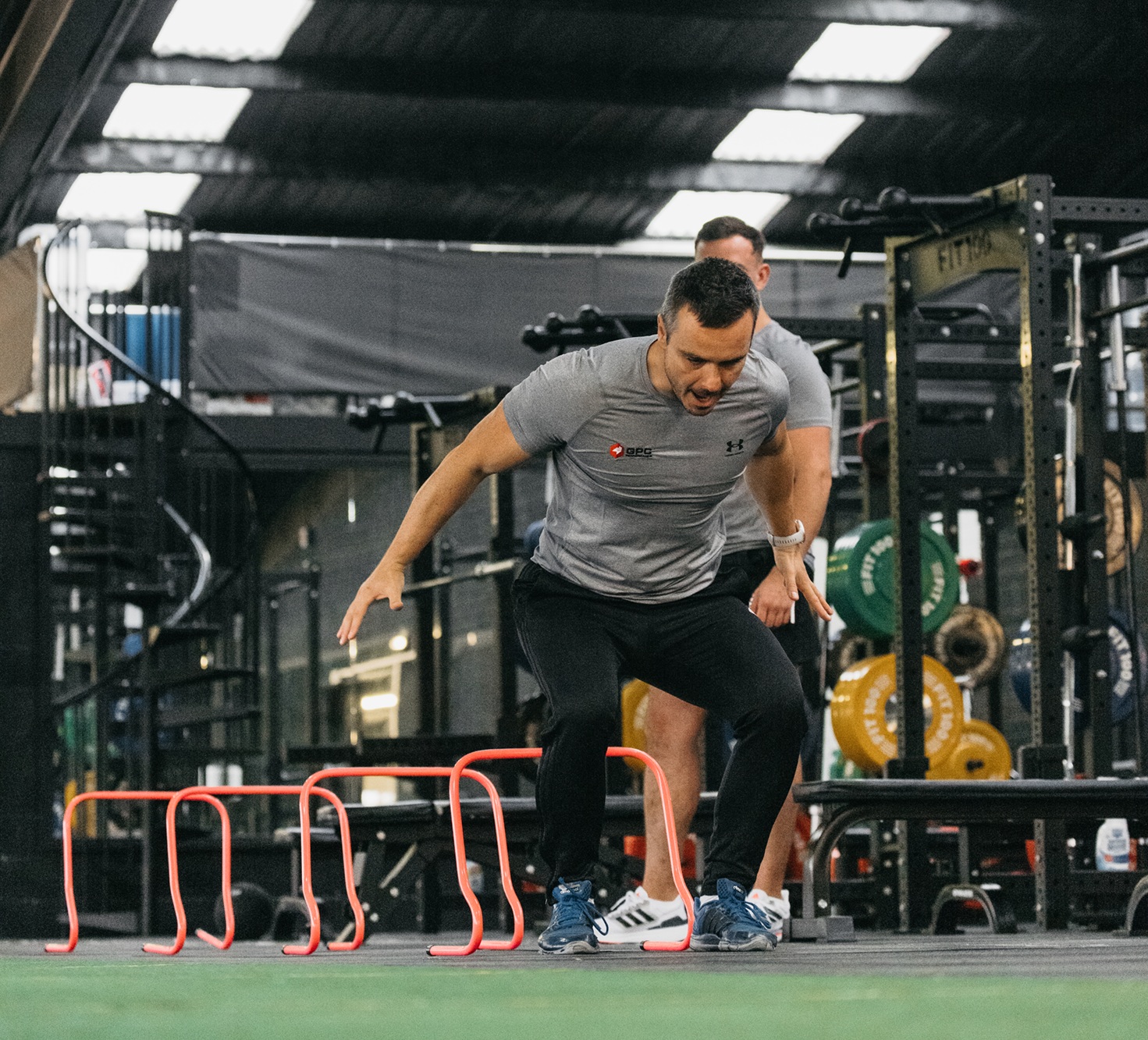 Professional strength training session